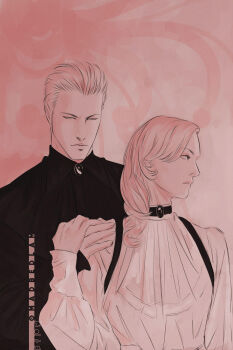 siblings albert_wesker alex_wesker choker highres madbedlam resident_evil resident_evil:_revelations_2 victorian_dress