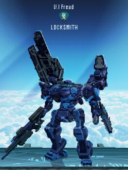 Rule 34 | armored core, armored core vi: fires of rubicon, character name, day, full body, gun, hashtag-only commentary, highres, holding, holding gun, holding weapon, kingyohashioki, locksmith (armored core vi), looking at viewer, mecha, mecha focus, missile pod, no humans, one-eyed, outdoors, robot, science fiction, shoulder cannon, sky, standing, weapon