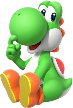 1boy 3d big_nose blue_eyes colored_skin from_side full_body furry furry_male green_skin hand_up happy lizard_tail looking_to_the_side male_focus mario_(series) multicolored_skin nintendo official_art open_mouth orange_shoes reptile_boy scratching_nose shell shoe_soles shoes simple_background sitting smile solo tail third-party_source tongue transparent_background two-tone_skin white_skin yoshi
