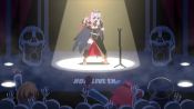 5girls 6+others animal_hood animated black_dress blunt_bangs breasts brown_hair chef_hat chicken_(food) chicken_leg cleavage dancing detached_sleeves dress flailing food gawr_gura gawr_gura_(1st_costume) gloves gradient_hair halo hat holding hololive hololive_english holomyth hood jumping kay_yu large_breasts long_hair looking_at_viewer looping_animation mori_calliope mori_calliope_(1st_costume) multicolored_hair multiple_girls multiple_others music ninomae_ina&#039;nis ninomae_ina&#039;nis_(1st_costume) orange_hair pink_hair pixel_art pointy_ears purple_hair rapping shark_hood singing skeleton skull sleeves_past_wrists spikes sprite sprite_art stage stage_lights takanashi_kiara takanashi_kiara_(1st_costume) tiara veil video virtual_youtuber watson_amelia watson_amelia_(1st_costume)