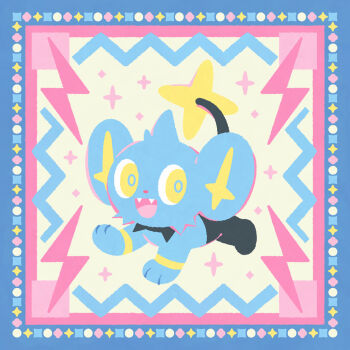 blue_fur fangs gen_4_pokemon lightning_bolt_symbol nintendo no_humans open_mouth pastel_colors pokemon pokemon_(creature) roy_(pixiv992911) shinx solo tail yellow_eyes