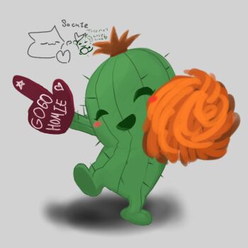 Rule 34 | blush, cactus, digimon, digimon (creature), happy, pom pom (cheerleading), shadow, smile, tapodjointer, togemon