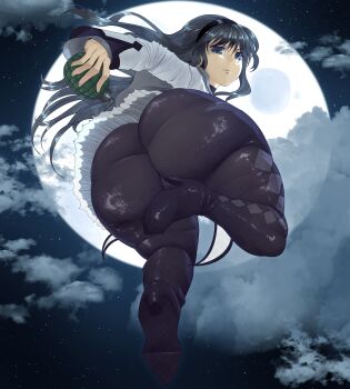 akemi_homura ass black_hair explosive grenade huge_ass kyokeer mahou_shoujo_madoka_magica thick_thighs thighs