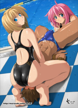 00s 1boy 2009 2girls anal aneros aqua_eyes arena_(company) arms_behind_back ass barefoot bdsm black_one-piece_swimsuit blonde_hair blue_eyes blue_male_swimwear blue_swim_briefs bondage bound bound_arms brown_hair bulge checkered_floor competition_swimsuit cum cum_in_clothes cum_on_clothes cum_string cum_through_clothes dark-skinned_male dark_skin dildo dutch_angle erection erection_under_clothes feet femdom ffm_threesome floor from_above girl_on_top group_sex hetero high_cut_kingdom highleg highleg_one-piece_swimsuit lane_line logo looking_at_viewer looking_back male_swimwear mizuno_(brand) multiple_girls nyanko_batake one-piece_swimsuit original out_of_character pegging penis pink_hair pool poolside prostate_massager reverse_spitroast rope sex_toy short_hair sitting sitting_on_face sitting_on_person smile soles swim_briefs swimsuit text_focus threesome toes watermark web_address