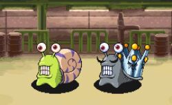 animated blackkingnumemon crown digimon facial_hair karatukinumemon looking_at_viewer mustache red_eyes shell slug tongue tongue_out video