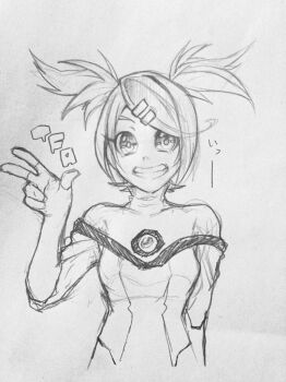 1girl artist_request breasts fingerless_gloves gloves grin sari_sumdac small_breasts smile transformers transformers_animated twintails