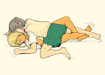 2girls blonde_hair jiu-jitsu multiple_girls wrestling