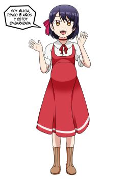 absurdres alicia_williams dress highres loli misaeldm pregnant pregnant_loli rekishi_ni_nokoru_akujo_ni_naru_zo