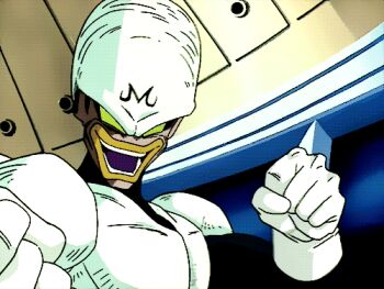 1990s_(style) 2boys alien animated animated_gif anime_screenshot armor battle black_eyes black_hair boots dodging dragon_ball dragonball_z emblem fight gloves green_eyes horns kicking lips lowres male_focus multiple_boys pui_pui punching retro_artstyle vegeta