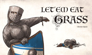 2girls armor breasts brown_shoes english_text full_armor helm helmet highres holding holding_shield ironlily large_breasts lying medieval multiple_girls on_stomach original shield shoes simple_background standing sword weapon