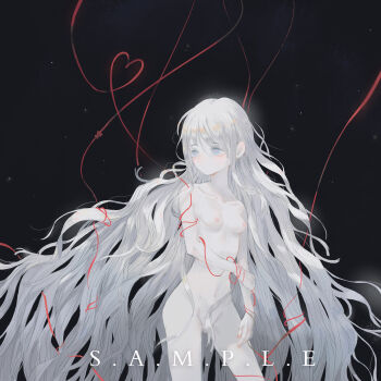 1girl absurdres albino highres nude original red_string string tagme