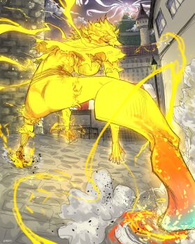 Rule 34 | 1girl, absurdres, black clover, fire, highres, limn044, magic, mereoleona vermillion, tagme