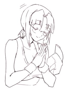 Rule 34 | closed eyes, commentary, crop top, field cap, fio germi, glasses, hat, madsensei, metal slug, military, monochrome, round eyewear, smile, solo, symbol-only commentary, white background