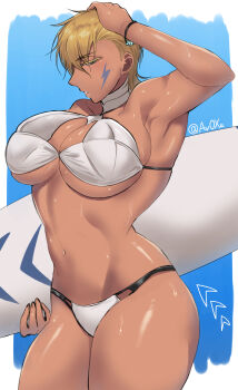 1girl absurdres bikini bleach breasts dark-skinned_female dark_skin highres large_breasts swimsuit tier_harribel
