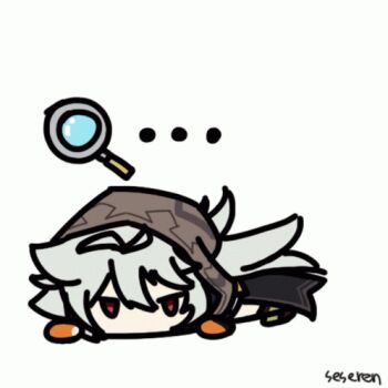 ... 1girl animated animated_gif genshin_impact lowres magnifying_glass male_focus razor_(genshin_impact) searching seseren
