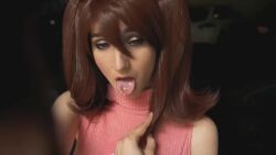 Rule 34 | 1girl, animated, ass, bare shoulders, blue eyes, boots, brown hair, cosplay, dancing, diane (nanatsu no taizai), diane (nanatsu no taizai) (cosplay), dress, helloiamkate, long hair, looking at viewer, nanatsu no taizai, one eye closed, photo (medium), real life, short dress, sitting, sleeveless, tagme, tongue, tongue out, twintails, video, wink