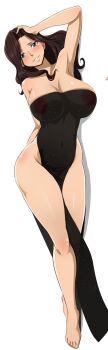 1girl absurdres blush breasts brown_hair cana_alberona dakimakura_(medium) fairy_tail feet highres long_hair solo the_amazing_gambit
