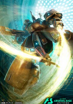 Rule 34 | beam rifle, commentary request, copyright logo, copyright name, copyright notice, energy gun, energy sword, gundam, gundam arsenal base, kumagoro1108, logo, mecha, mobile suit, no humans, official art, robot, sword, the o (mobile suit), titans (gundam), weapon, zeta gundam, zeta gundam define