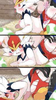 1boy 1girl absurdres ajiwo bad_tag breast_milking breasts cinderace cum female female_cinderace female_focus female_pokemon fucked_silly furry furry_with_furry gen_8_pokemon hetero highres inteleon lactation male male_pokemon nintendo nipples pokemon pokemon_(creature) sex sex_from_behind solo_focus