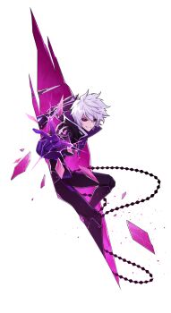 1boy add_(elsword) attack black_boots black_jacket black_pants black_sclera boots collared_jacket colored_sclera crystal debris elsword feet_out_of_frame game_cg gloves grin high_collar highres hwansang jacket knee_boots leaning_forward long_sleeves looking_at_viewer male_focus messy_hair official_art outstretched_arm pants pink_eyes portal_(object) purple_gloves second-party_source short_hair smile solo transparent_background white_hair