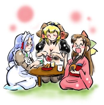 Rule 34 | 95-tan, animal ears, azuki osamitsu, bad id, bad pixiv id, blonde hair, brown hair, daiginjou, futaba channel, glasses, kiri-san, long hair, lowres, maid, os-tan