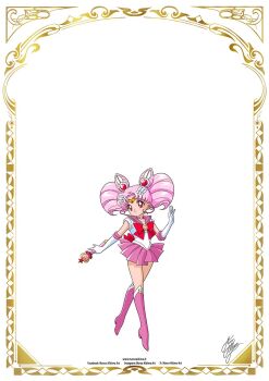 bishoujo_senshi_sailor_moon boots bow brooch chibi_usa choker circlet cone_hair_bun double_bun elbow_gloves gloves hair_bun hair_ornament heart heart_brooch heart_choker heart_wand jewelry magical_girl marco_albiero pink_boots pink_hair pink_moon_stick pink_sailor_collar red_eyes sailor_chibi_moon sailor_collar sailor_senshi_uniform skirt smile thigh_boots twintails white_gloves