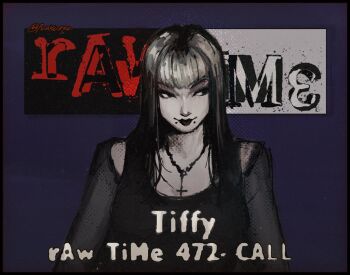 1girl black_dress black_eyes black_hair cross cross_necklace dress gradient_hair grey_hair grey_sleeves highres jewelry multicolored_hair necklace punkcorpz rawtime real_life snakebite_(piercing) solo tiffy_(rawtime)