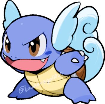 Rule 34 | brown eyes, chibi, chibi only, commentary request, fangs, full body, gen 1 pokemon, kawaanago, lowres, nintendo, no humans, nostrils, open mouth, pokemon, pokemon (creature), pokemon focus, smile, solo, transparent background, twitter username, wartortle