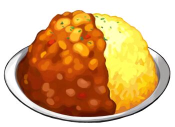 artist_request beans curry curry_rice food food_focus game_cg garnish nintendo no_humans official_art plate pokemon pokemon_swsh rice third-party_source transparent_background
