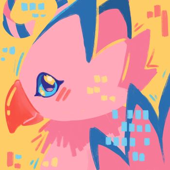 Rule 34 | absurdres, beak, blue eyes, digimon, digimon (creature), highres, kiiouex-art, looking at viewer, no humans, piyomon, solo, upper body