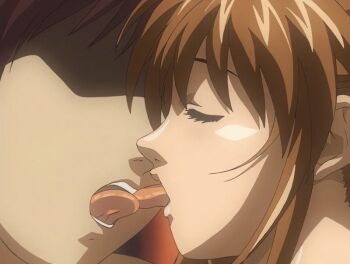 00s 1boy 1girl 2002 animated animated_gif bible_black bible_black_night_of_the_walpulgiss brown_hair closed_eyes french_kiss imari_kurumi kiss tagme tongue tongue_on_tongue tongue_out