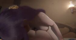 1boy 1girl 3d animated blush bouncing_breasts breasts cowgirl_position curvy exprational female_focus fern_(sousou_no_frieren) girl_on_top groin hanging_breasts hetero indoors large_areolae large_breasts large_nipples long_hair looking_at_viewer lying navel nipples on_back on_bed orgasm pov purple_eyes purple_hair pussy sex sidelocks solo_focus sousou_no_frieren stark_(sousou_no_frieren) straddling tagme thick_thighs thighs uncensored vaginal video wide_hips