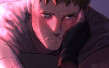 Rule 34 | 2boys, artist name, black gloves, blonde hair, blue eyes, closed eyes, commentary, english commentary, facial mark, fingerless gloves, gloves, highres, looking at viewer, male focus, multiple boys, naruto (series), out of frame, pov, pov hands, short hair, solo focus, themidnights0ng, uchiha sasuke, uzumaki naruto, whisker markings, yaoi