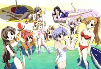 Rule 34 | 00s, 6+girls, all fours, antenna hair, ass, ball, barefoot, beach, beachball, bent over, bikini, black hair, blonde hair, blue hair, brown eyes, brown hair, closed eyes, everyone, feet, female focus, food, glasses, gokajo satsuki, happy lesson, ichimonji mutsuki, innertube, kneeling, long hair, lying, multiple girls, nanakorobi fumitsuki, ninomai kisaragi, ponytail, popsicle, red eyes, red hair, ribbon, rokumatsuri minazuki, sanzein yayoi, school swimsuit, shitenno uzuki, short hair, silver hair, sitting, smile, swim ring, swimsuit, togakushi kanna, towel, umbrella, yazakura hazuki