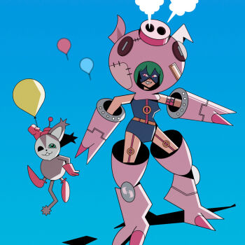 Rule 34 | animal costume, cho-hakkaimon, costume, digimon, digimon (creature), digimon xros wars, digimon xros wars: toki wo kakeru shounen hunter-tachi, highres, mask, opossummon, pig costume, swimsuit