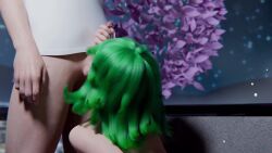 1boy 1girl 3d absurdres animated bottomless breasts caressing_testicles cherry_blossoms clothed_male_nude_female cum cum_in_mouth cum_on_body ejaculation ent_duke facial fellatio glowing glowing_eyes green_eyes green_hair handjob hetero highres magic medium_breasts nude one-punch_man oral saliva tagme tatsumaki testicle_sucking testicles video