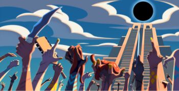 6+others architecture arm_up commentary_request crowd dagger day edarow heart_(organ) holding holding_dagger holding_knife holding_weapon knife macuahuitl mesoamerican_architecture multiple_others native_american original outdoors pointing pointing_up pyramid_(structure) scar scar_on_arm stitched_arm stitches weapon