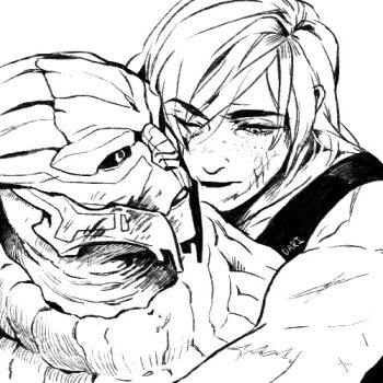1boy 1girl alien commander_shepard couple garrus_vakarian mass_effect_(series) scar scars_all_over too_many tumblr turian yu-chunsam