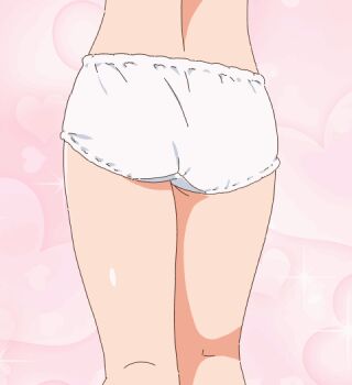 1girl animated animated_gif ass ass_focus feet_out_of_frame female_focus from_behind game_cg goldmondsel head_out_of_frame heart heart_background kneepits loli looping_animation lower_body panties pink_background solo thighs underwear walking white_panties