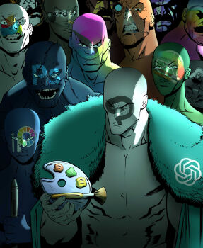 adobe_photoshop artist_request clip_studio_paint corel_painter gimp ibispaint inkscape invincible_(series) krita_(software) manlification medibang_paint multiple_boys multiple_girls multiple_others open_mouth paint_(software) paint_tool_sai parody personification serious sharp_teeth sketchbook_full_colors style_parody teeth viltrumite_group_shot_(meme)