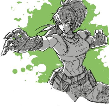 1girl breasts female_focus gloves hidpict large_breasts leona_heidern long_hair military ponytail the_king_of_fighters thick_thighs thighs
