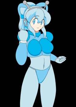 Rule 34 | 1girl, alternate color, android, aqua eyes, armor, assatakku, bikini armor, black background, blue armor, blue eyes, blue hair, blue ribbon, boots, breasts, brown hair, clenched hands, closed mouth, commentary request, hair ribbon, hairband, hand up, headphones, highres, hyper roll (marvel vs. capcom), joints, knee boots, large breasts, long hair, looking at viewer, marvel vs. capcom, mechanical arms, mechanical boots, mechanical legs, mega man (classic), mega man (series), ponytail, radio antenna, ribbon, robot, robot girl, robot joints, roll (mega man), shoulder armor, sidelocks, simple background, smile, solo, standing, variant set