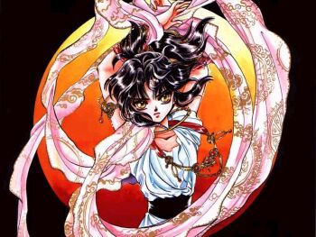 1boy armlet ashura_(rg_veda) black_background black_hair bracelet clamp collarbone dress jewelry lips male_focus necklace rg_veda sash serious shawl short_hair simple_background solo trap upper_body white_dress yellow_eyes