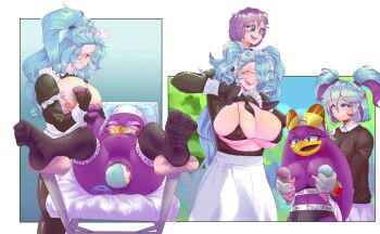 1futa 1girl absurdres akeno(itsnafulol) apron ass baby bed bikini bikini_top_only blue_eyes blue_hair breast_sucking breastfeeding breasts breasts_out carrying carrying_person clenched_teeth clothes_writing dialogue_box family furry furry_female furry_with_non-furry futa&#039;d futa_with_female futanari giving_birth hair_between_eyes hair_over_one_eye highres huge_ass huge_breasts if_they_mated interspecies long_hair maid maid_apron maid_bikini maid_headdress mother_and_daughter multicolored_hair nes_panda on_shoulder pink_eyes pregnant pussy queen_of_akeno sega sonic_(series) sonic_riders_(series) sports_bra spread_legs spread_pussy swimsuit teeth textless_version thick_thighs thighhighs thighs tree twintails unconventional_maid wave_the_swallow wide_hips