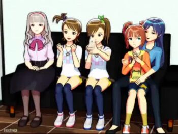 1futa 3d 6+girls ahoge animated arm_held_back audible_internal_cumshot audible_music black_hair bottomless character_doll clothed_sex couch cum cum_in_mouth cum_in_pussy cumdrip doll earrings ejaculation fellatio fucked_silly futa_with_female futami_ami futami_mami futanari ganaha_hibiki gokkun grey_hair hairband head_grab idolmaster indoors irrumatio japanese_text jewelry jxennui_(jaxmmd) kisaragi_chihaya kiss kneeling leg_lock long_hair looking_at_viewer missionary multiple_girls on_floor oral otonashi_kotori ponytail prone_bone rape recording reverse_suspended_congress rolling_eyes sex sex_from_behind shijou_takane sitting sound stealth_sex takatsuki_yayoi tongue tongue_out video video_camera watching watermark