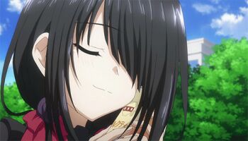 10s 1girl animated animated_gif can date_a_live drink hair_over_one_eye long_hair lowres school_uniform tokisaki_kurumi