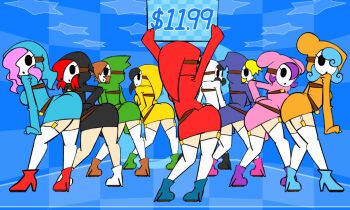 6+girls alternate_color animated animated_gif ass ass_shake backboob black_dress black_hair blonde_hair blue_dress blue_hair bouncing_breasts breasts brown_hair checkered_background dancing dress from_behind garter_straps genderswap genderswap_(mtf) green_dress hand_on_back high_heels holding hollow_eyes hood large_breasts long_hair long_sleeves looking_back looping_animation mario_(series) mario_kart mario_kart_8 mask minuspal multiple_girls multiple_persona nintendo odd_one_out orange_dress pink_dress pink_hair purple_dress purple_hair red_dress red_hair short_dress short_hair shy_gal shy_guy sideboob sign star_(symbol) strap thighhighs toon_(style) white_dress white_legwear yellow_dress zettai_ryouiki