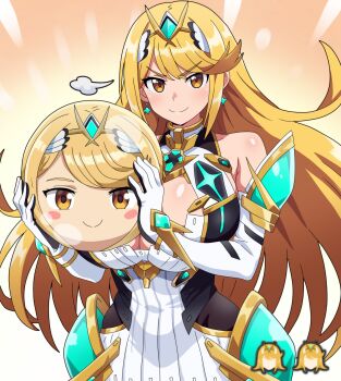 Rule 34 | 1girl, 1up, absurdres, blonde hair, breasts, commission, highres, hitokiwa kenchin, large breasts, mythra (xenoblade), pixiv commission, solo, xenoblade chronicles (series), xenoblade chronicles 2, yellow eyes