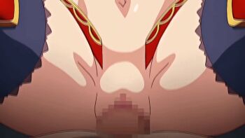 10s 2018 animated animated_gif anime_screenshot armor breasts breasts_out closed_eyes grabbing_another's_breast groping happy_sex marshtal_(harem_colosseum) nipples red_hair tagme tensei_kendo_no_harem_colosseum twintails vaginal