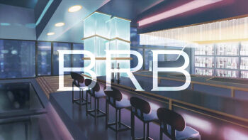 alcohol bar_(place) bottle ceiling_light chair commentary commission english_commentary english_text highres indoors mustika_d_a night no_humans original scenery shelf window